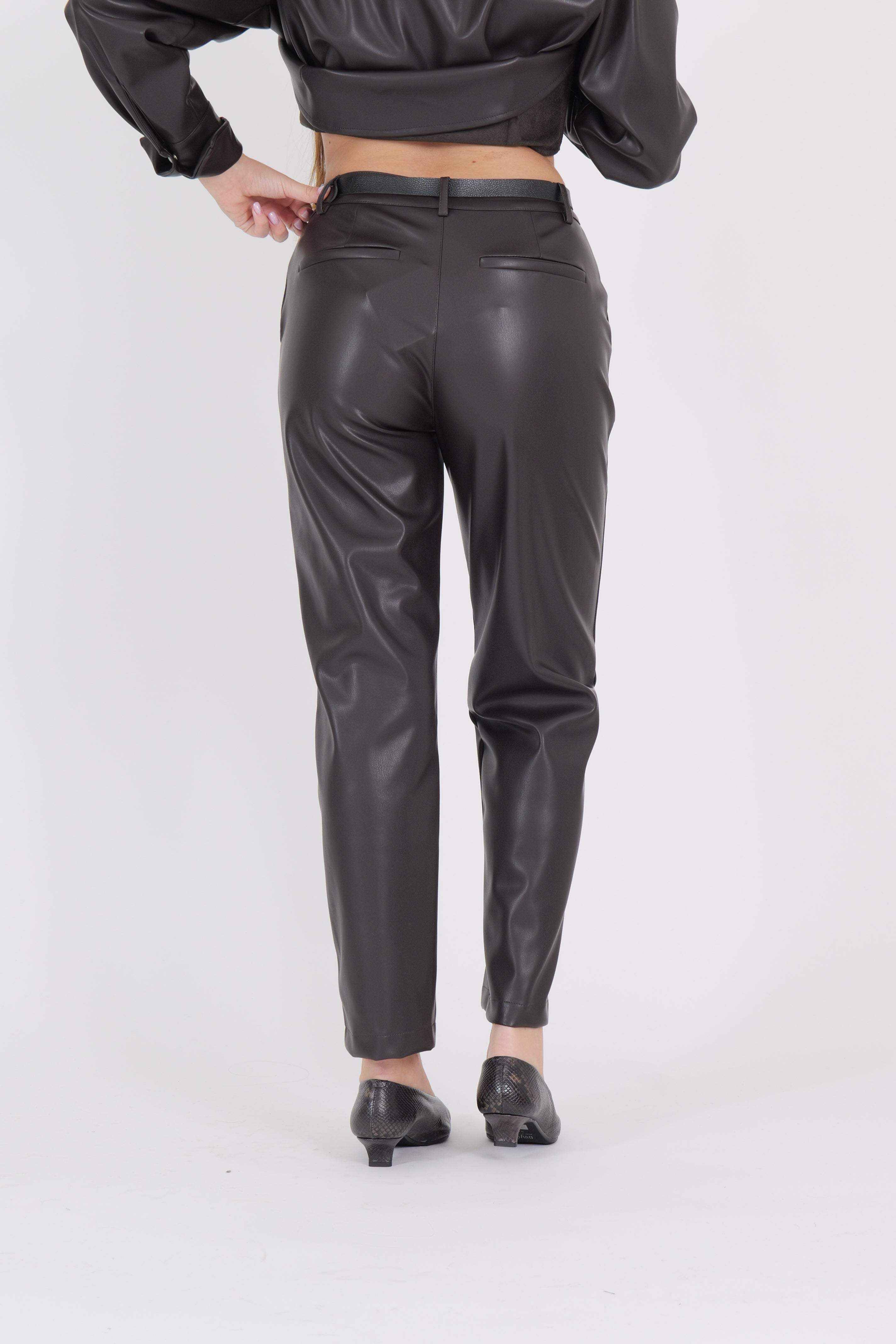 PANTALONE PELLE MORO