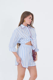 CAMICIA MISTO LINO RIGHE