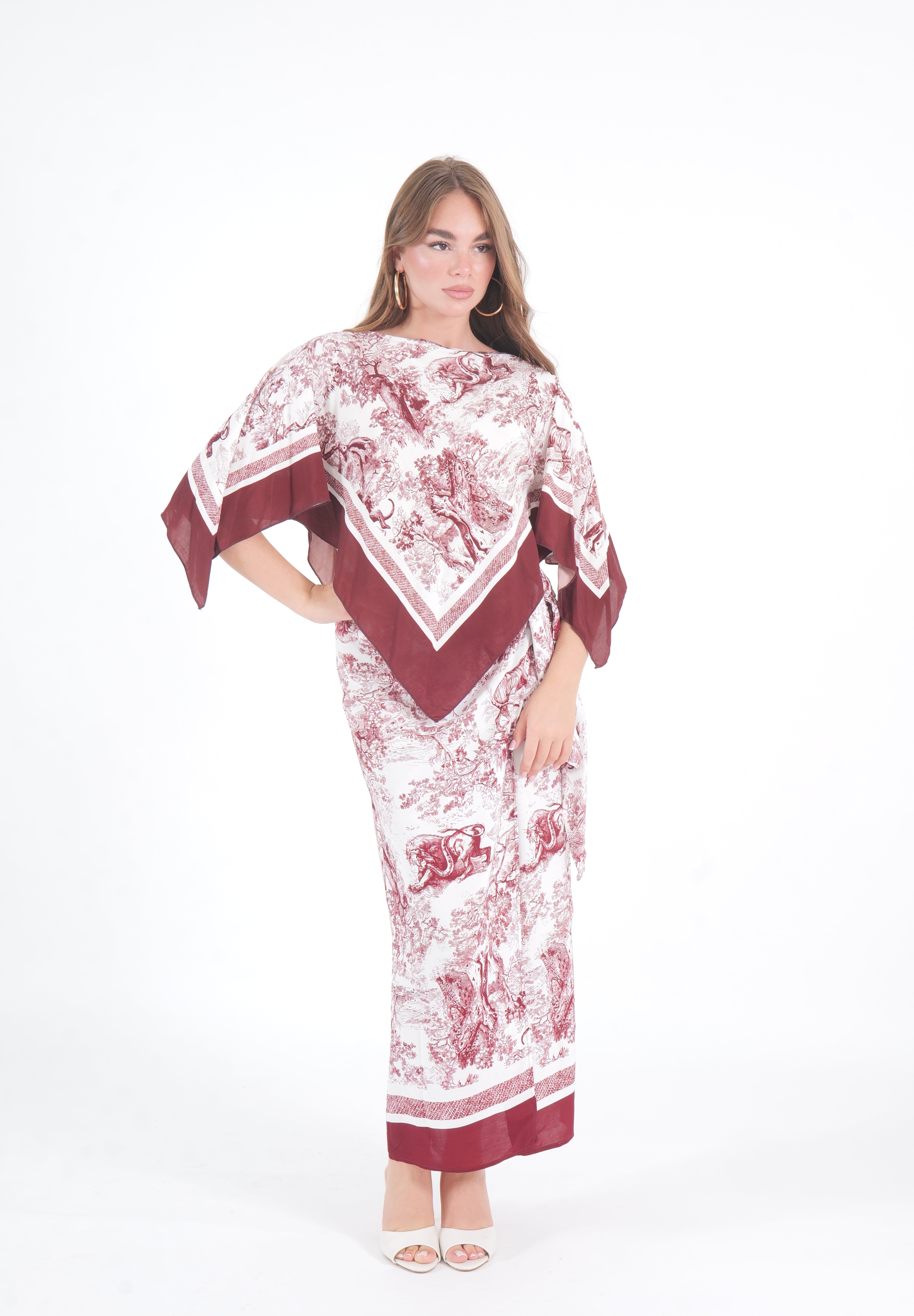 GONNA MIDI FOULARD TOILE INDIA