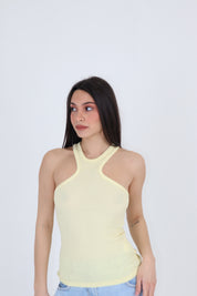 TOP SCOLLO AMERICA GIALLO