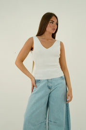 TOP SCOLLO V BIANCO