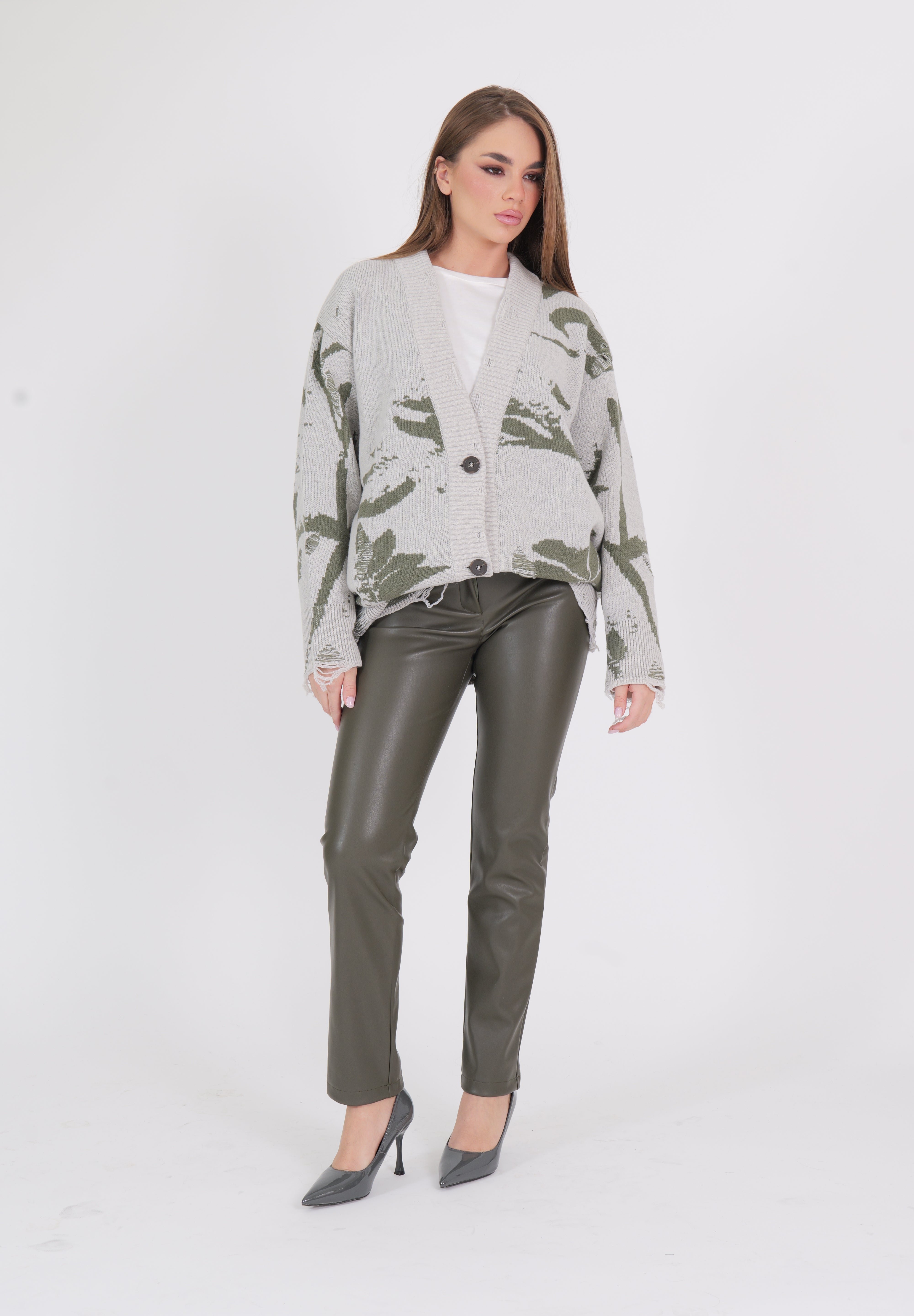 CARDIGAN AKEP VERDE/BIANCO