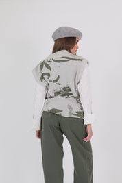 PULLOVER SMANICATO VERDE/BIANCO