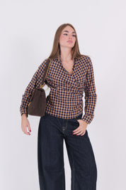 CAMICIA AMY ARANCIO/BLU