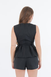 TOP SCOLLO V ANA NERO