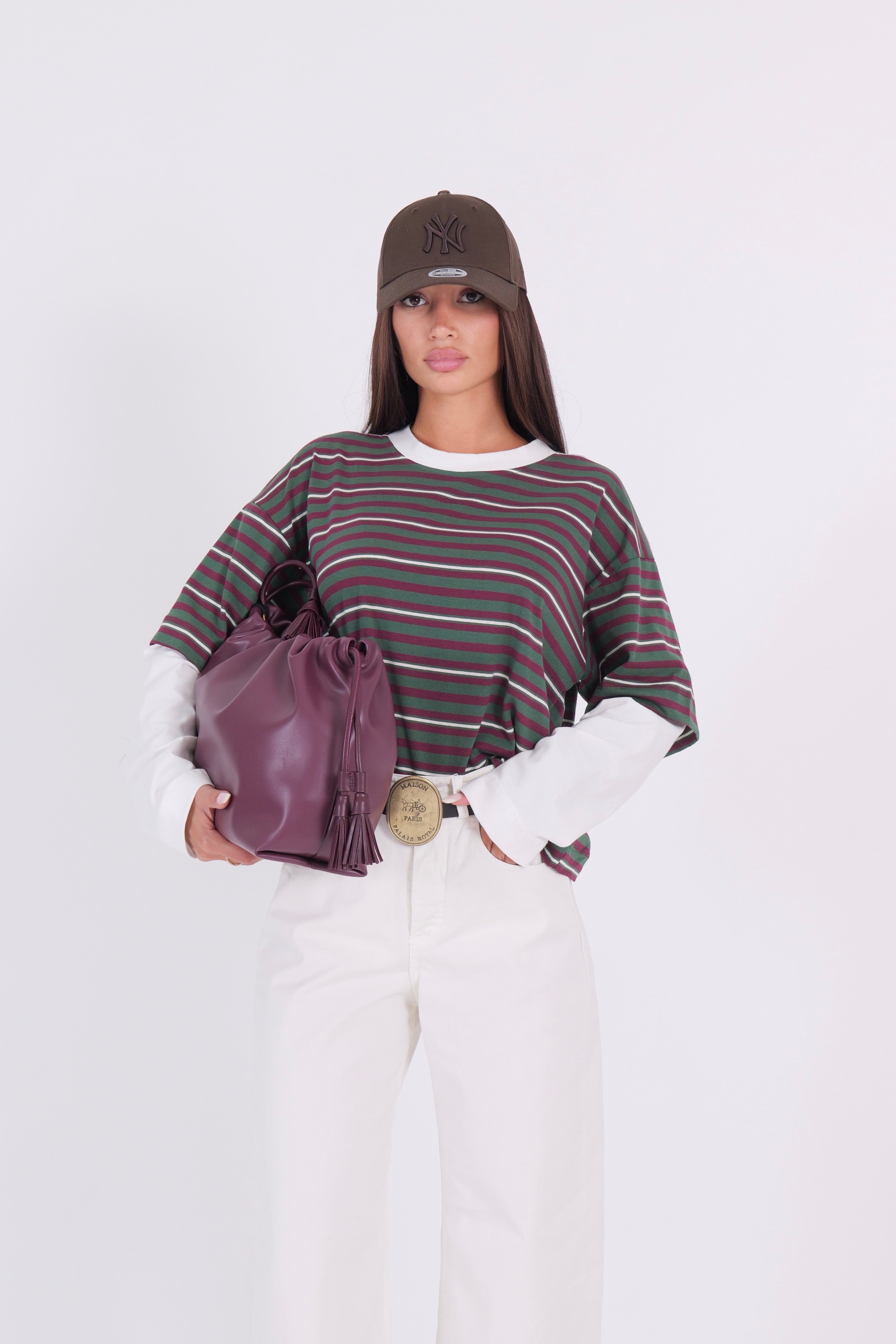 T-SHIRT ALA VERDE/BIANCO/BORDEAUX