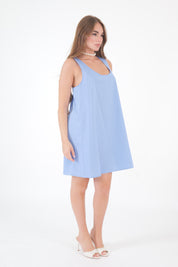 MINI DRESS FIOCCO AZZURRO