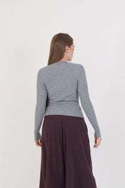 MAGLIA COSTINA MANICA LUNGA GRIGIO