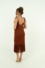 MINI DRESS CON FRANGE RAME
