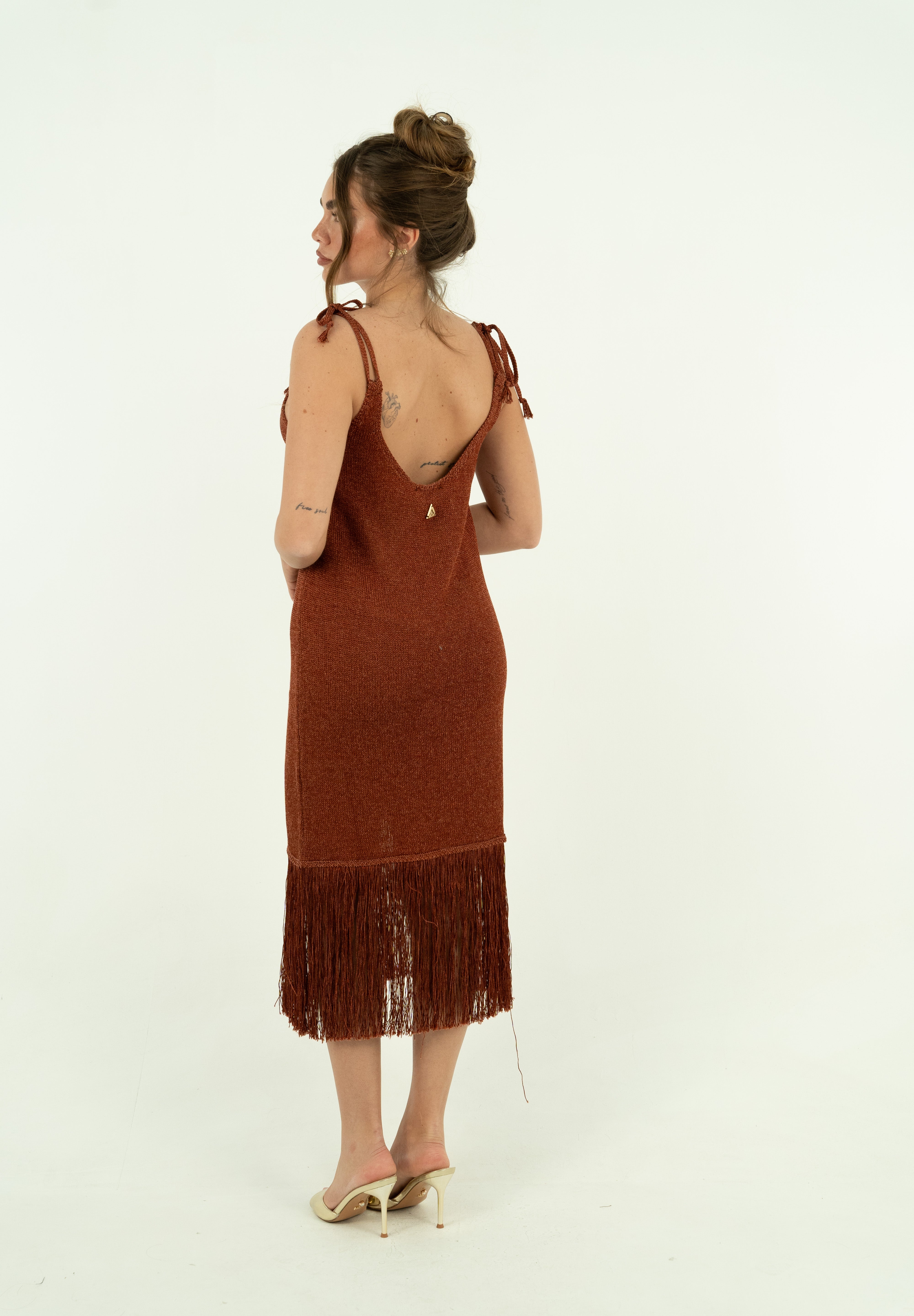 MINI DRESS CON FRANGE RAME