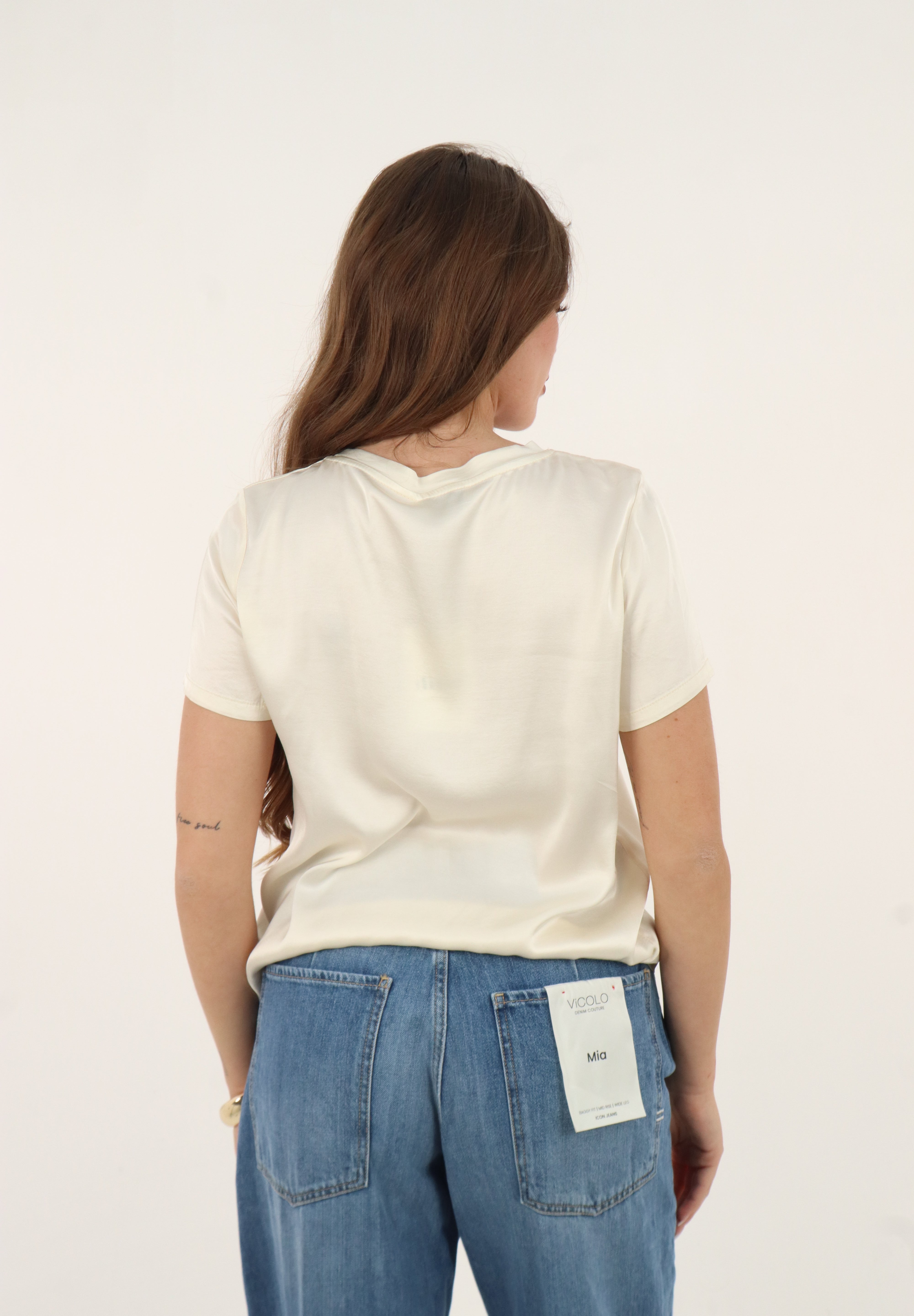TOP SATIN AVORIO