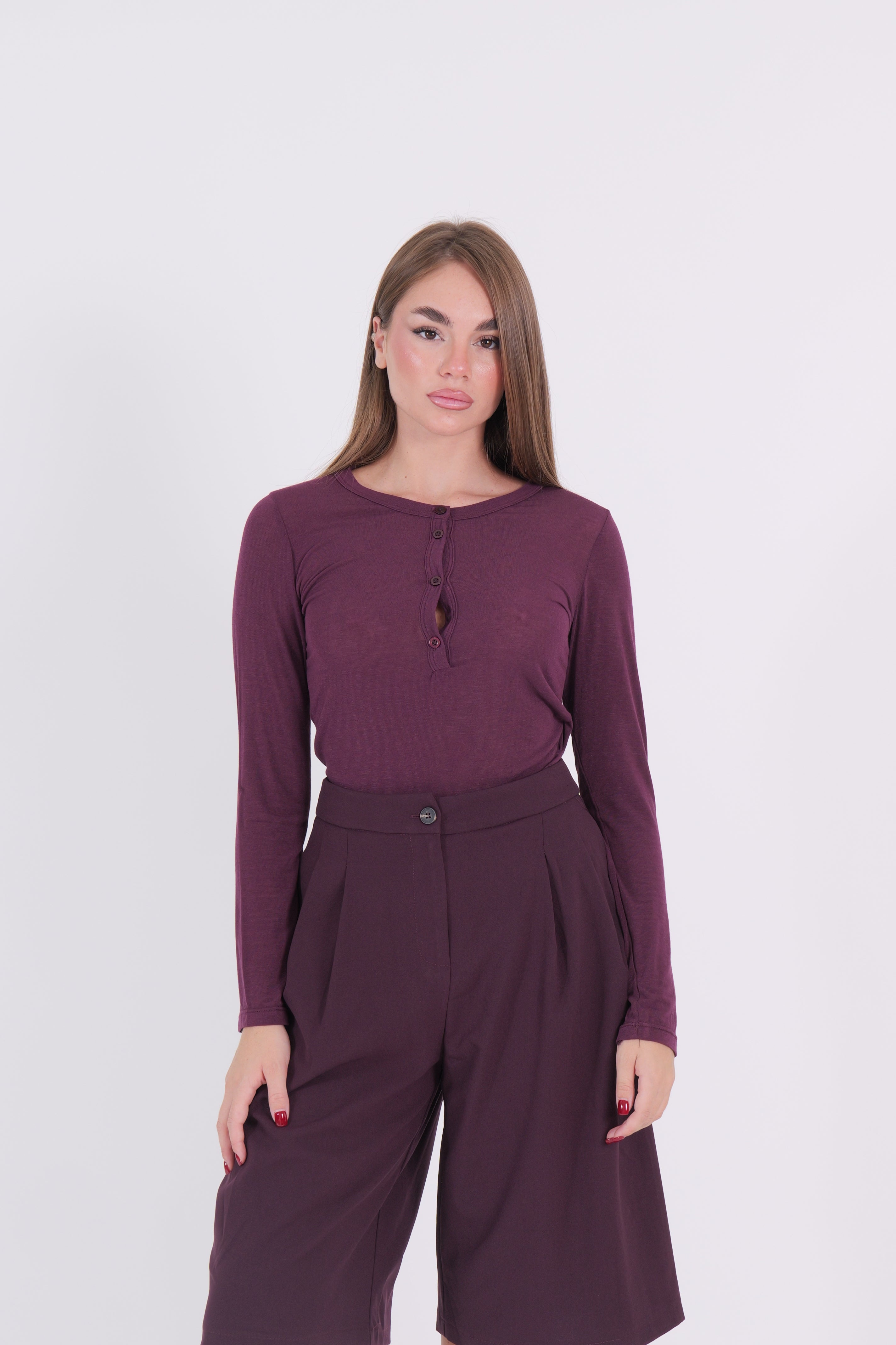 SERAFINA MISTO CASHMERE BORDEAUX