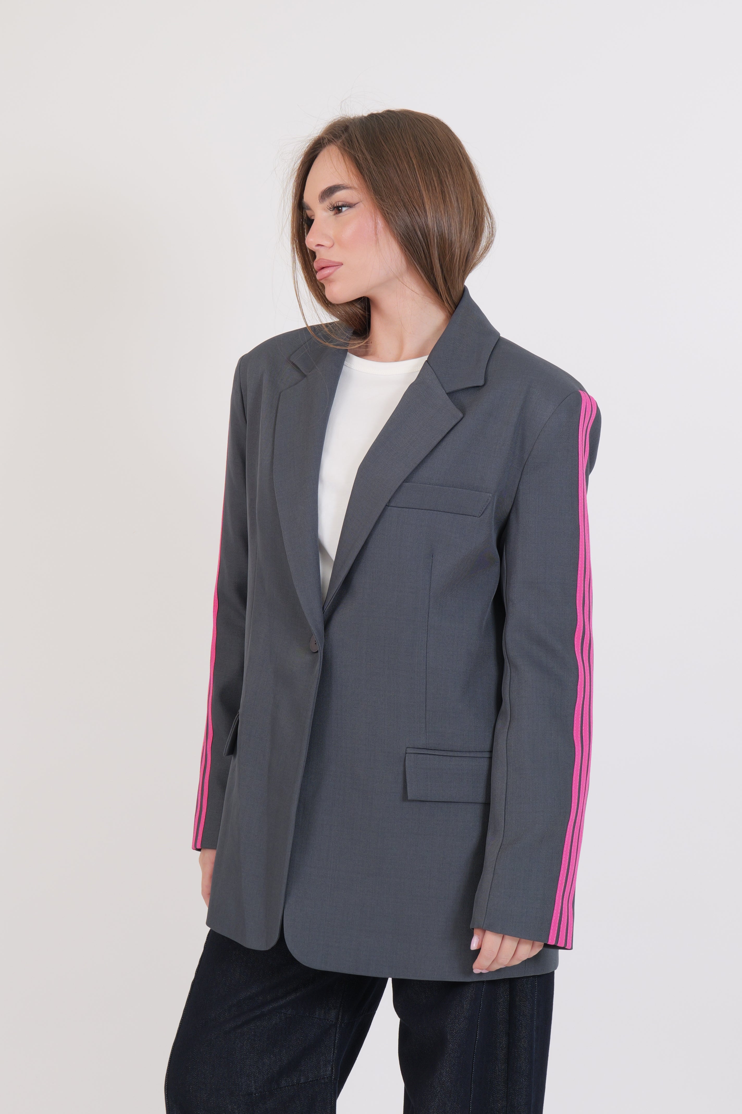 BLAZER GRIGIO/FUXIA