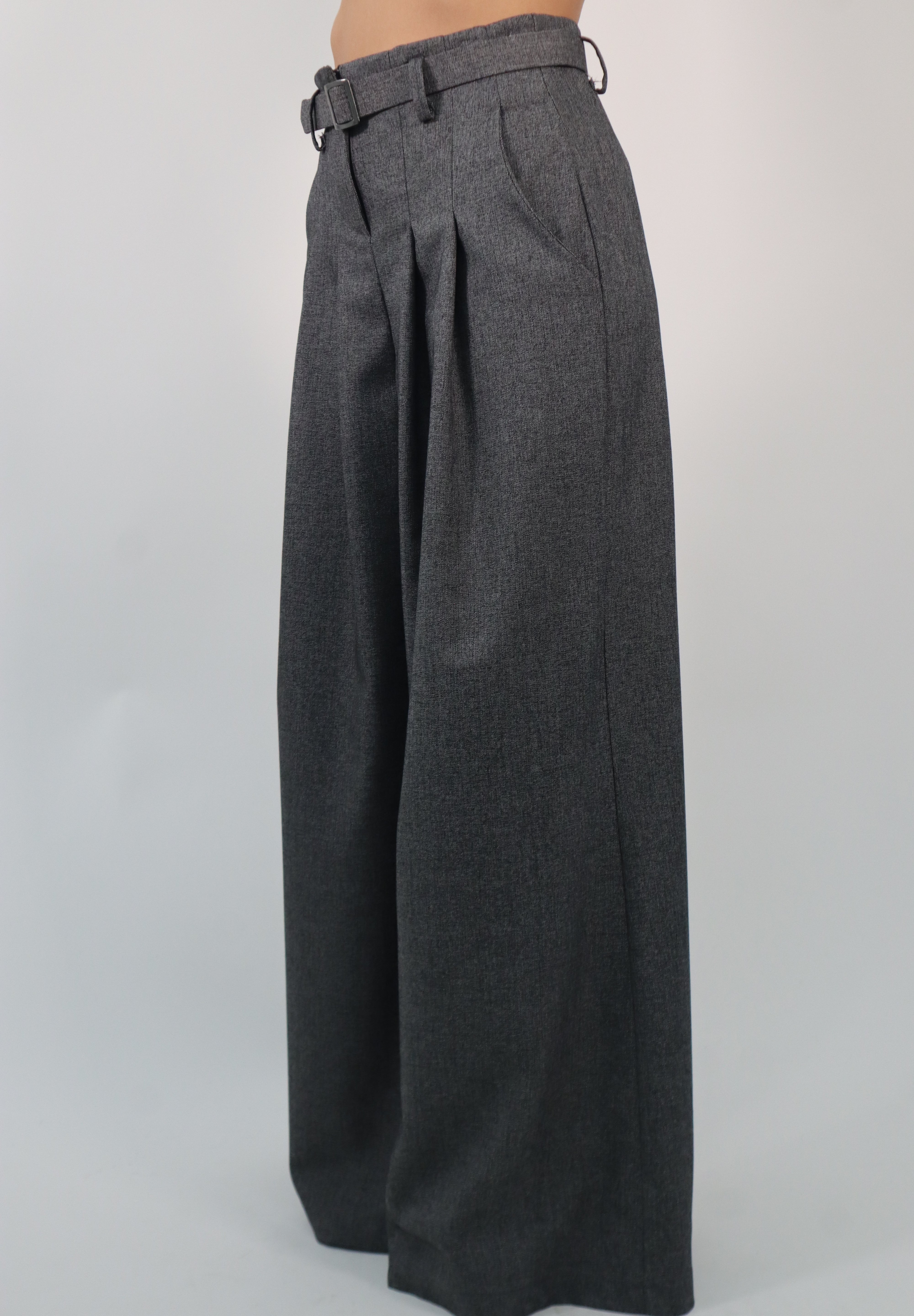 PANTALONE MELANGE CON CINTURA