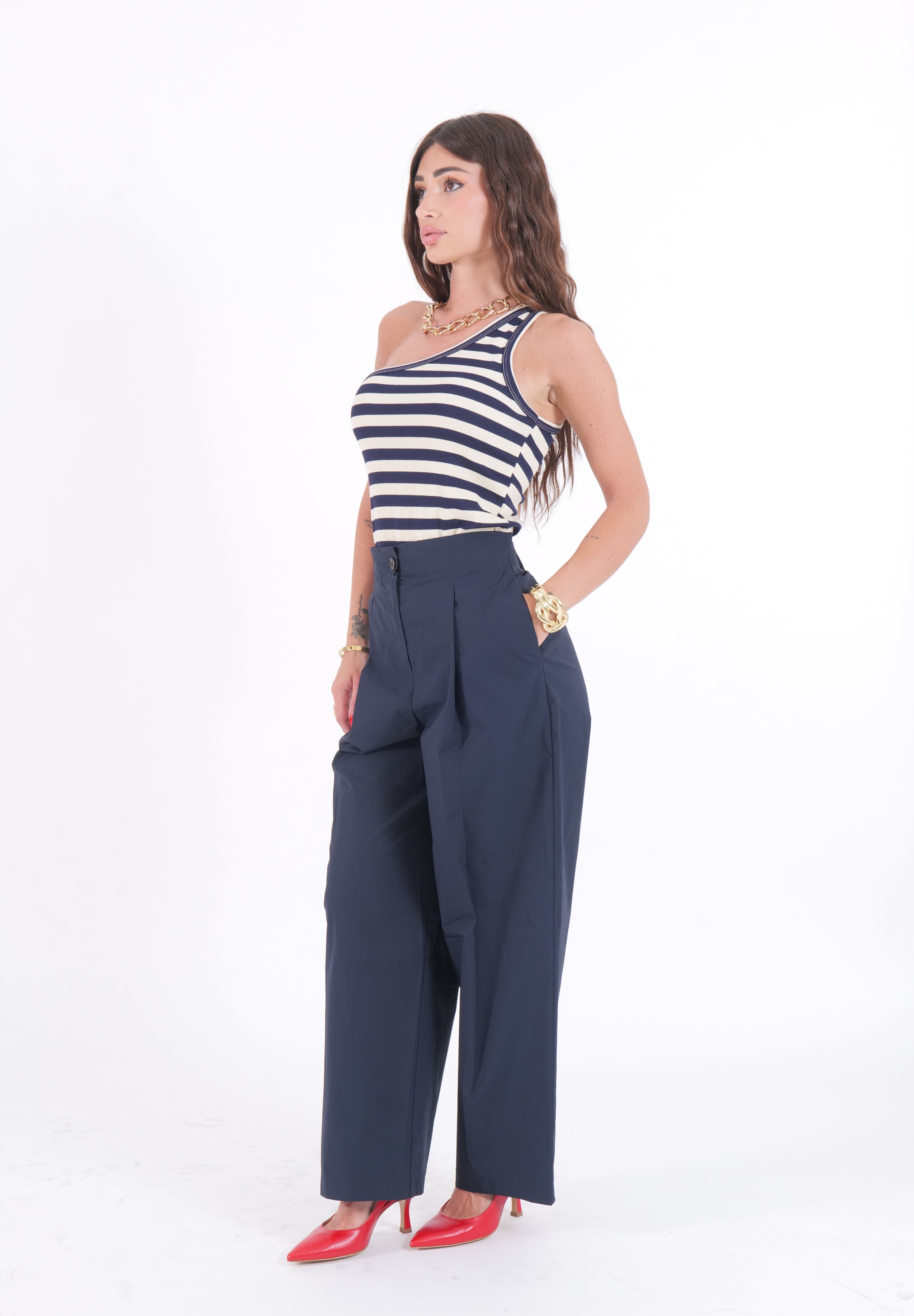 PANTALONE COTTON BLU NAVY