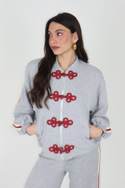 BOMBER IN FELPA JAPAN GREY