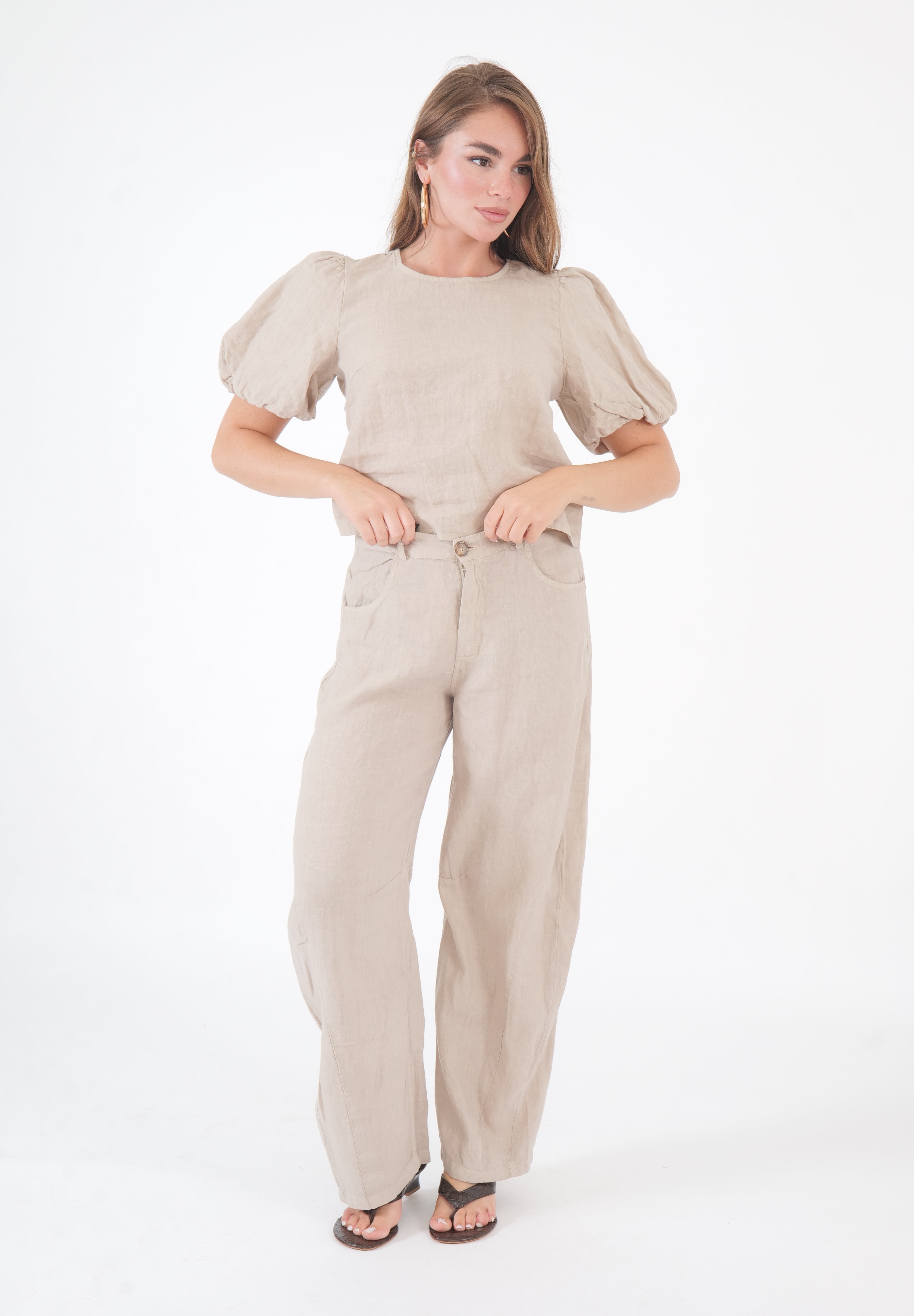 PANTALONE LINO SABBIA
