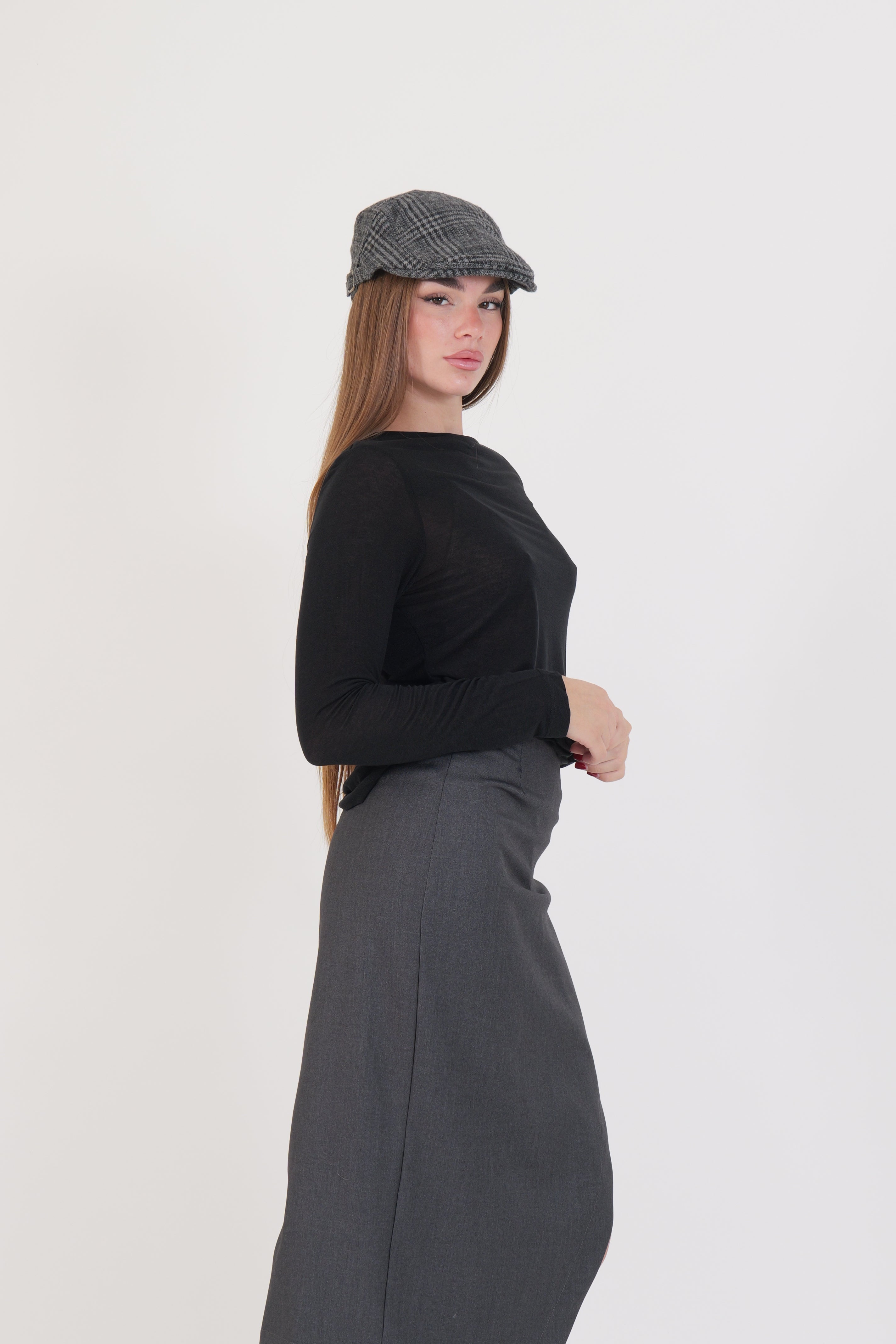 MAGLIA MISTO CASHMERE NERO