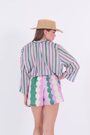 CAMICIA FANTASIA VERDE/LILLA