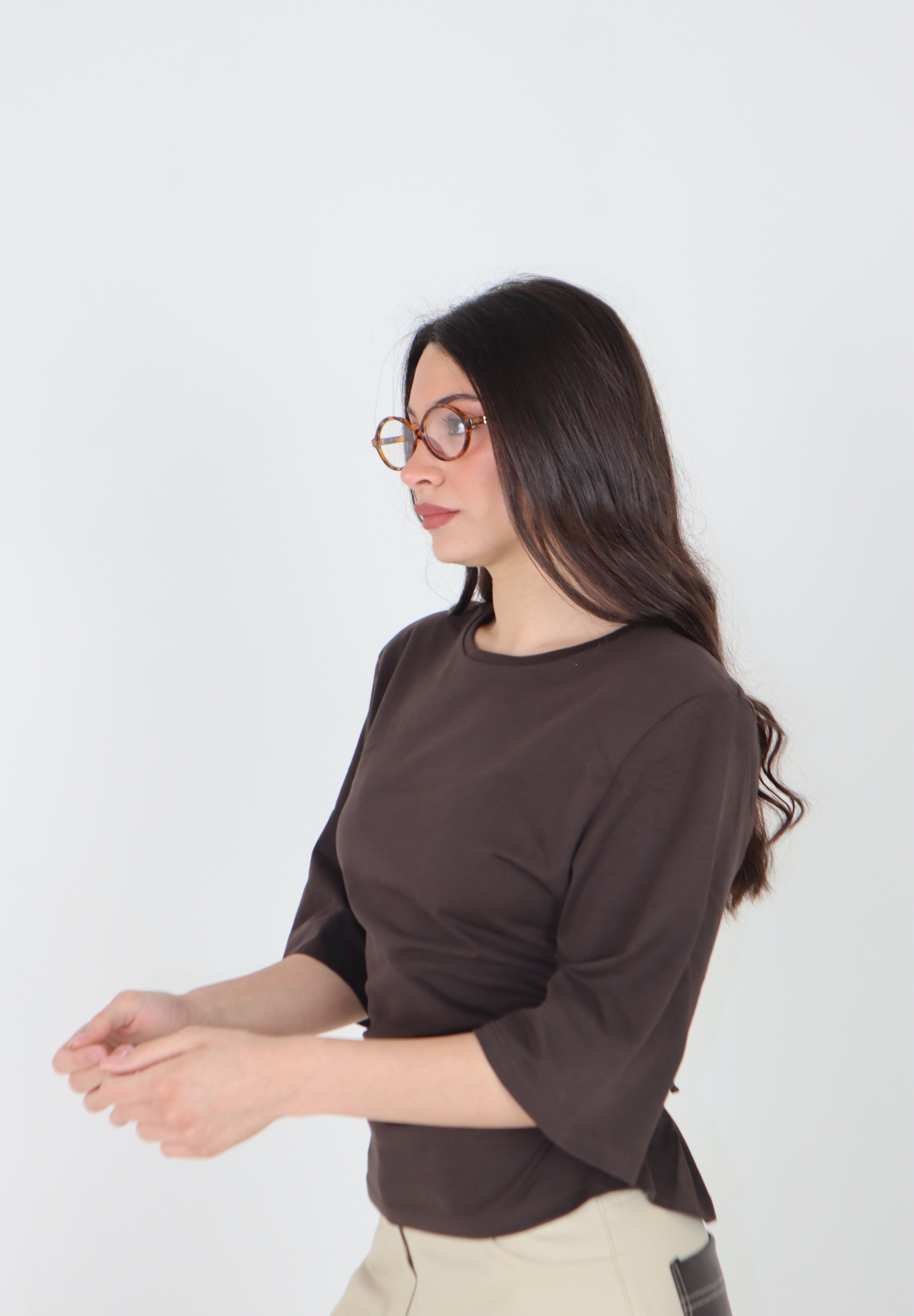 T-SHIRT CORSET BROWN