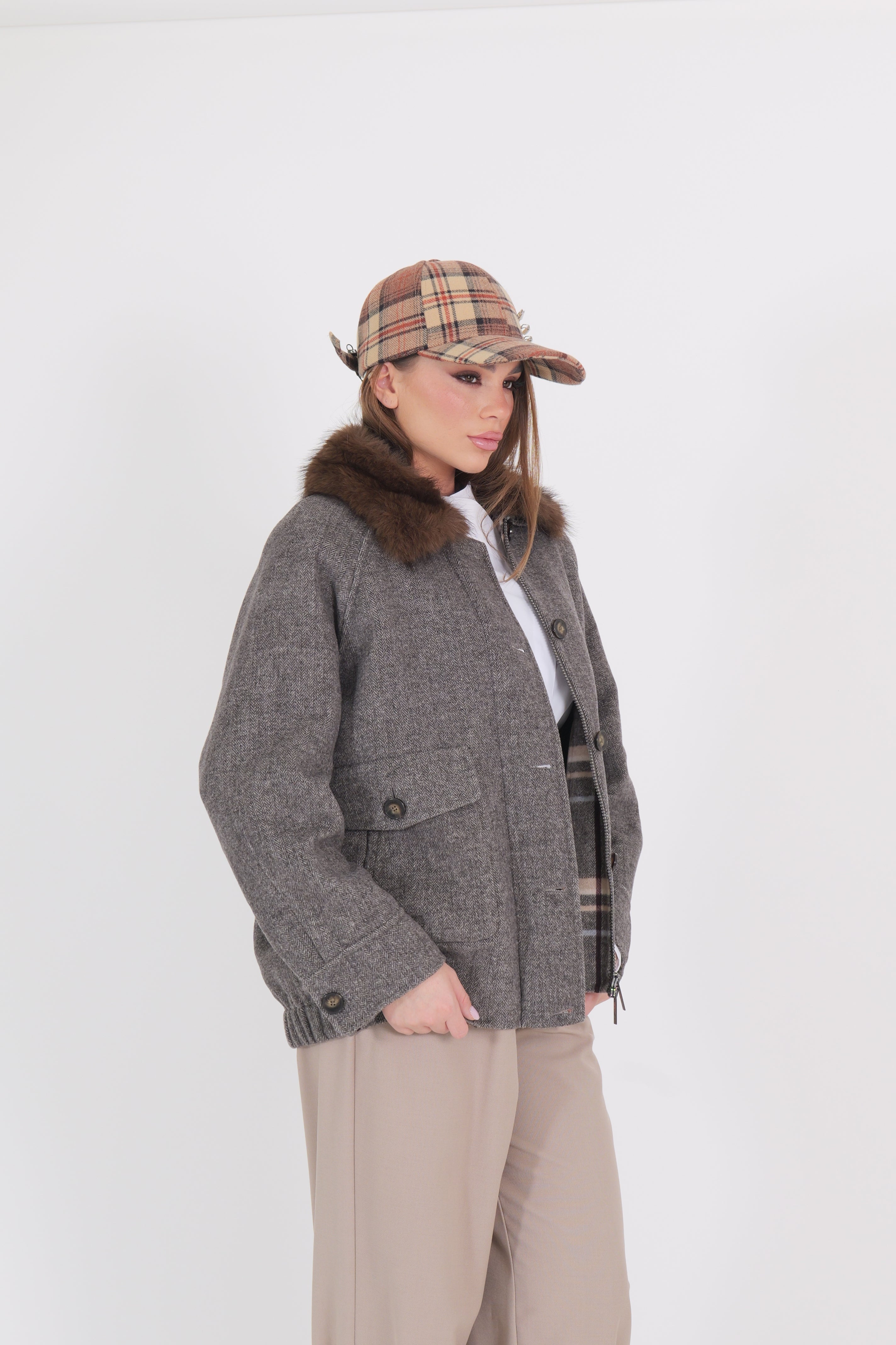 CAPPOTTO SCOZZESE CORTO MORO/BURRO