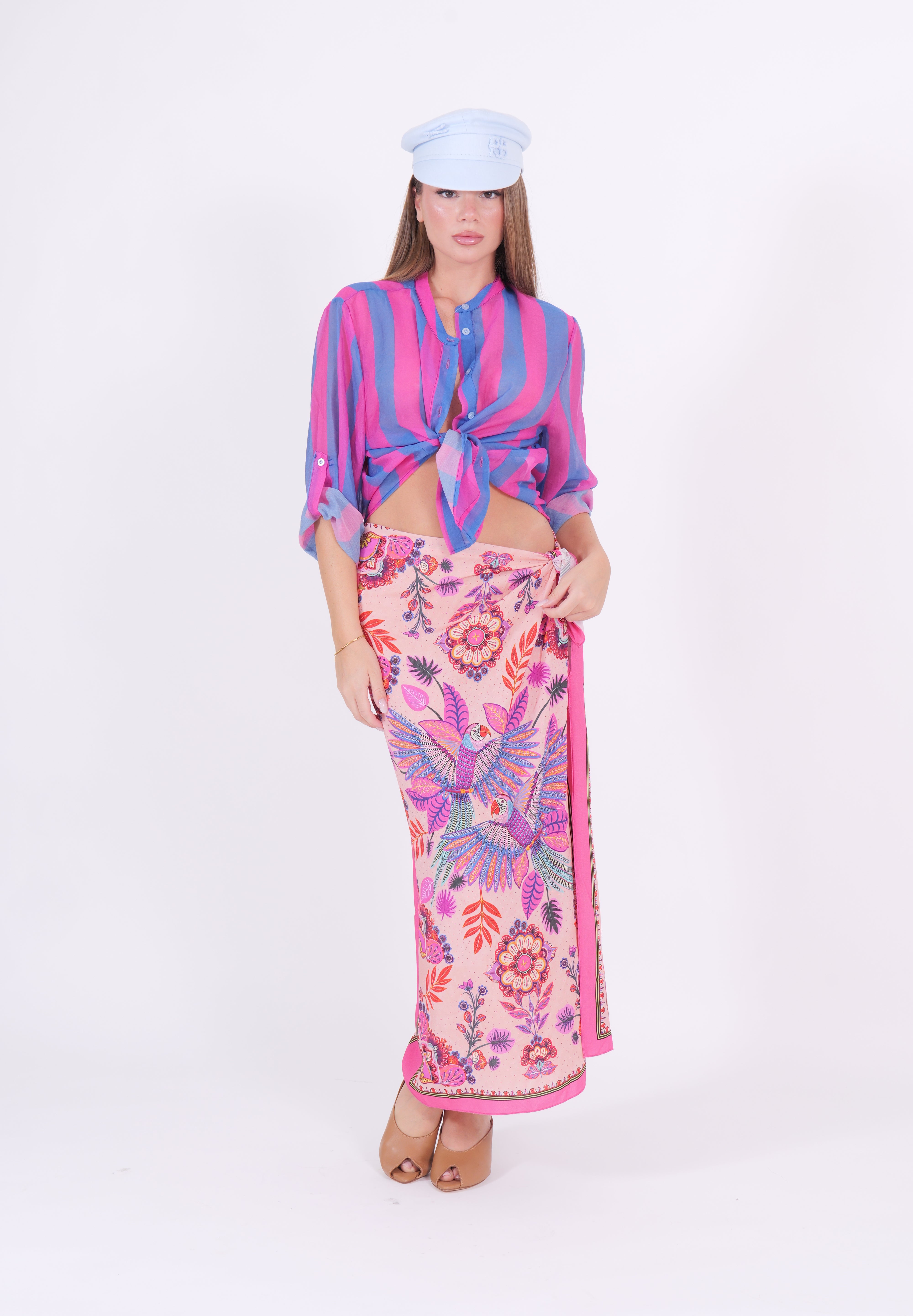 GONNA PAREO PAPPAGALLI FUXIA/BLU