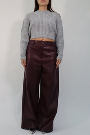 PANTALONE ECOPELLE BORDEAUX