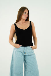TOP COSTINE NERO