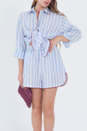 SHORTS MISTO LINO RIGHE