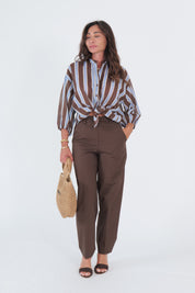 PANTALONI COTTON MORO