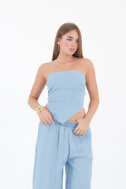 TOP FOULARD DENIM