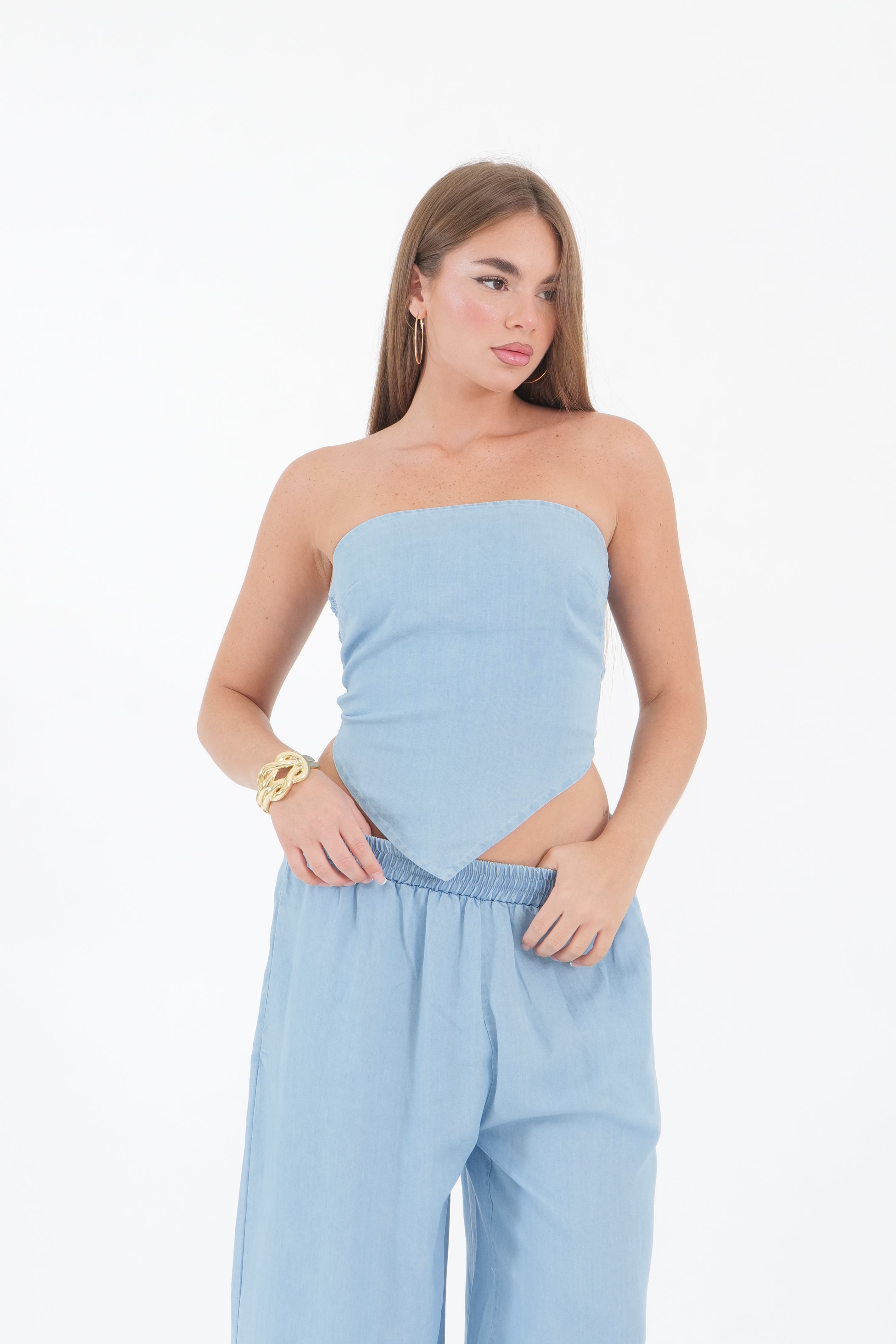 TOP FOULARD DENIM