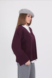 MAGLIONE SCOLLO V BORDEAUX