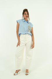 CAMICIA SKY SMANICATA