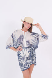 CAMICIA LEOPARDI BLU