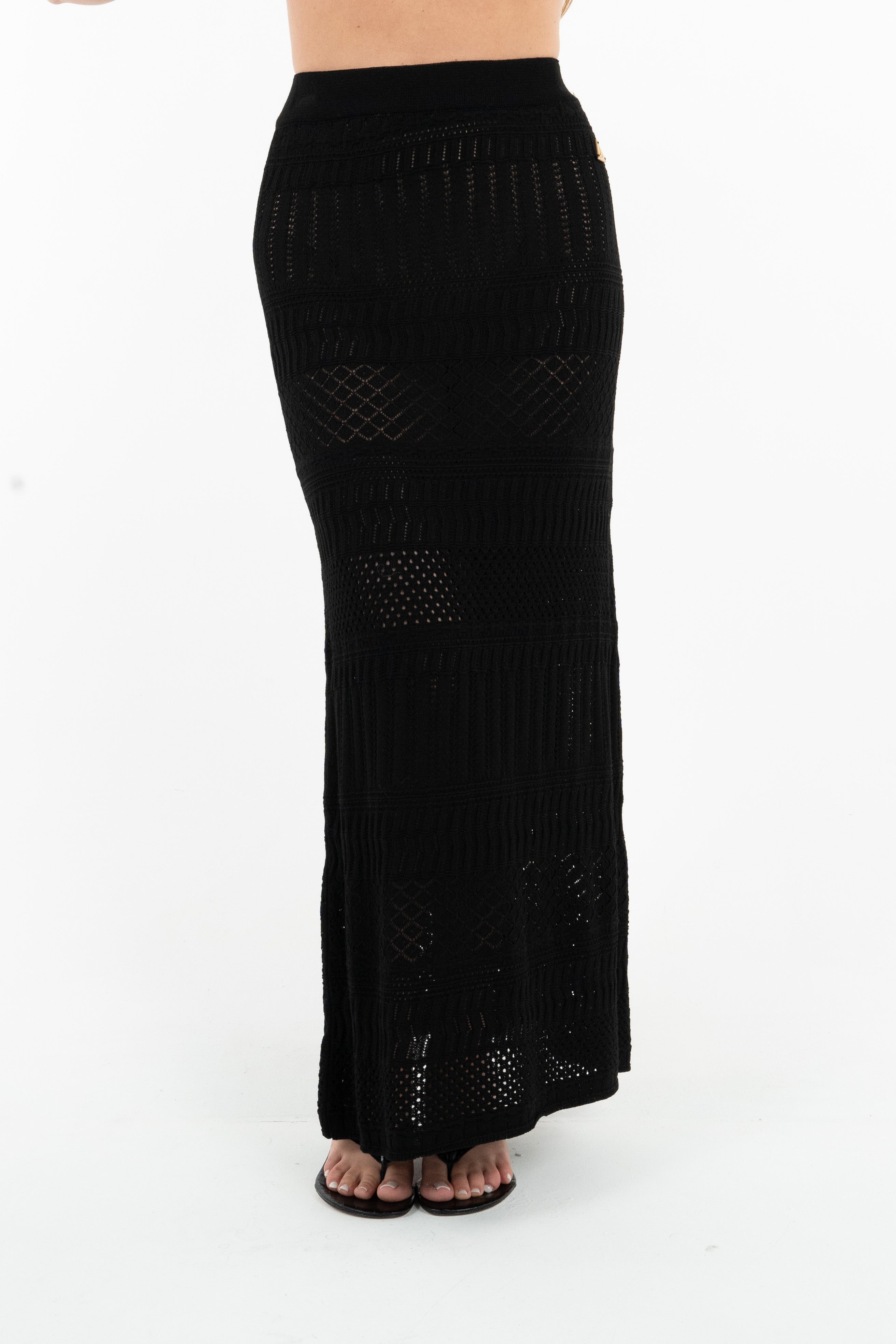 GONNA MAXI LACE NERA