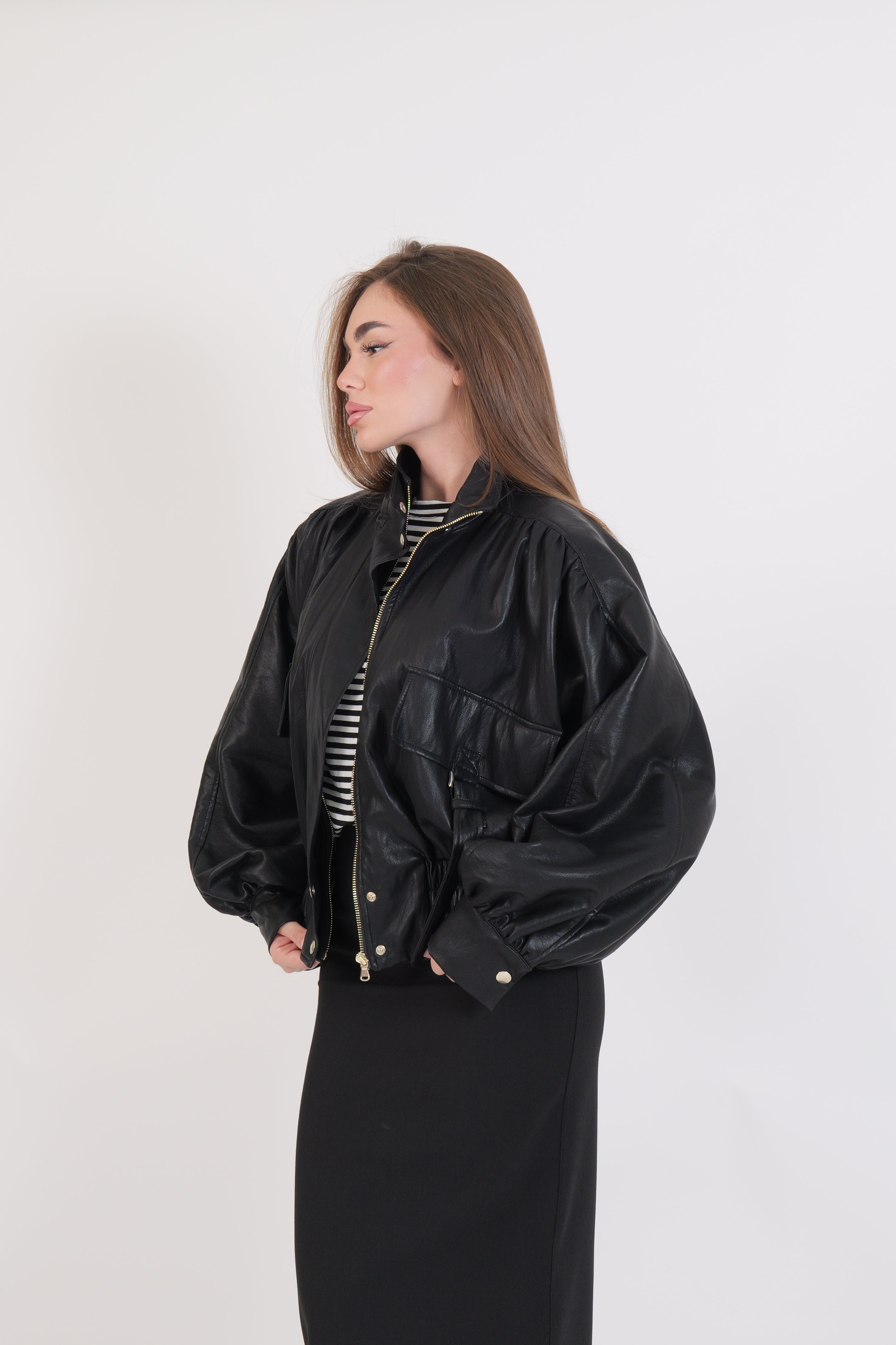 GIACCA IN PELLE NERO
