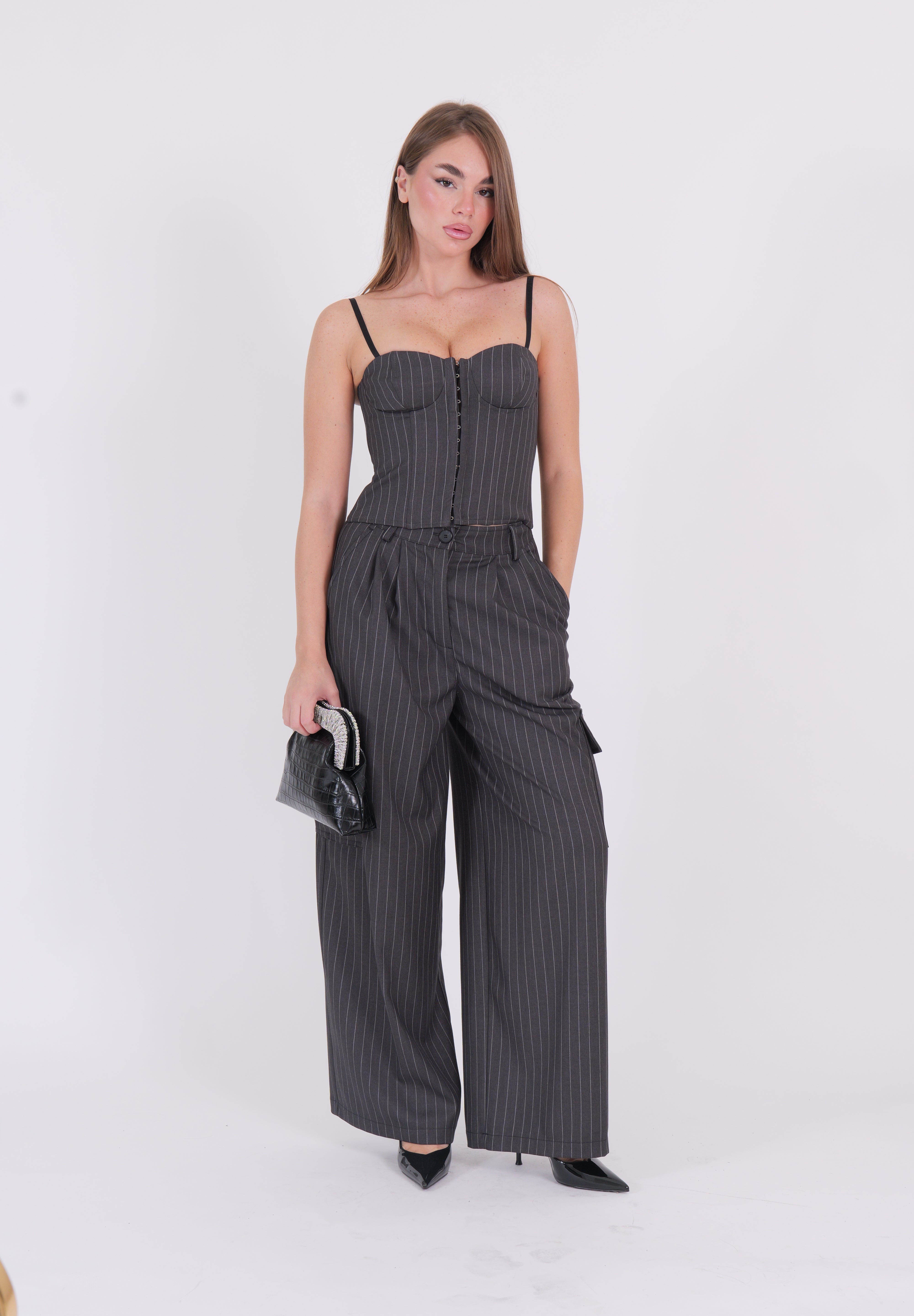 PANTALONE CARGO GESSATO GRIGIO