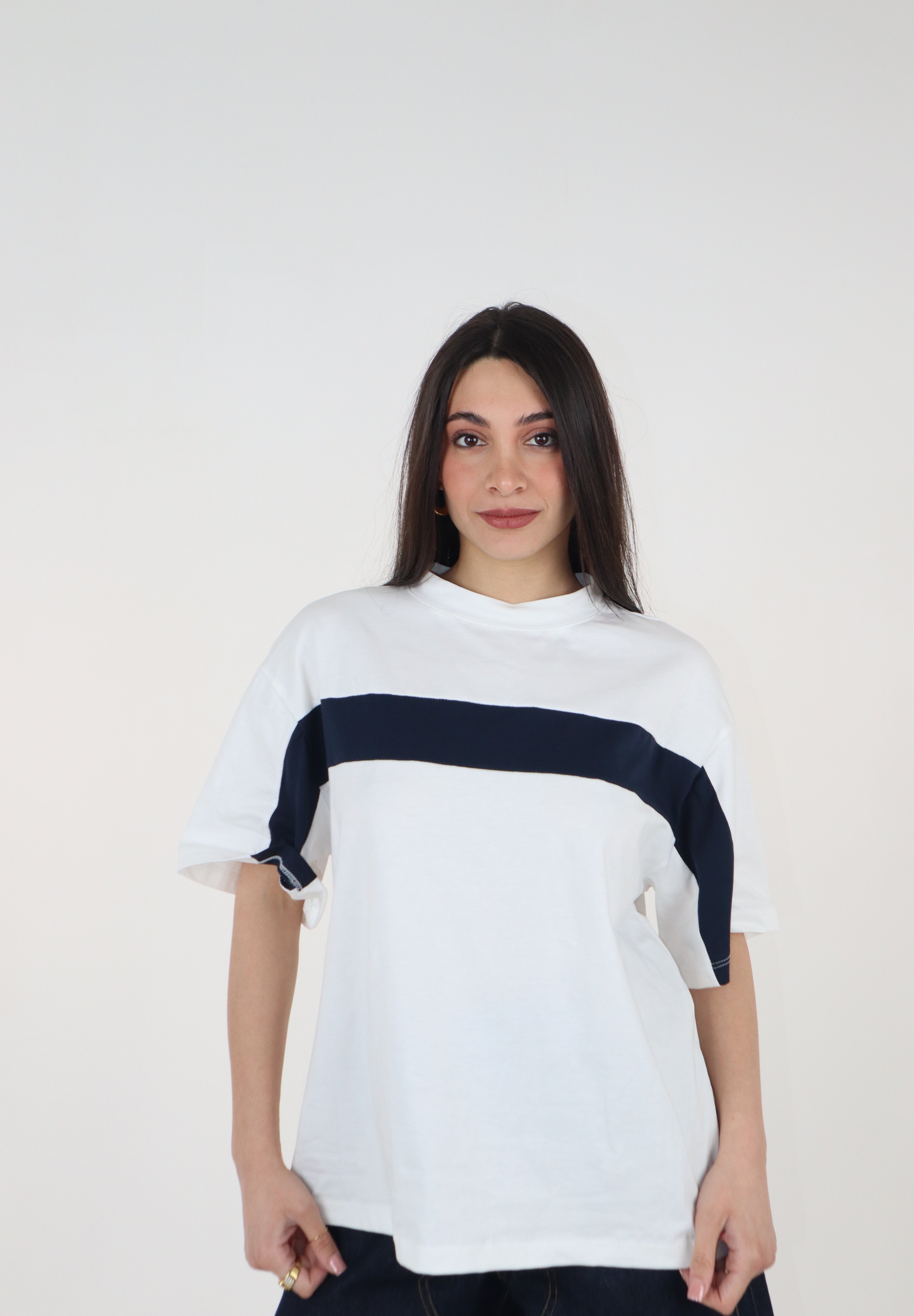 T-SHIRT PANNA BLU