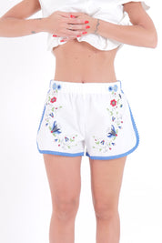 SHORT FLOWERS BLU