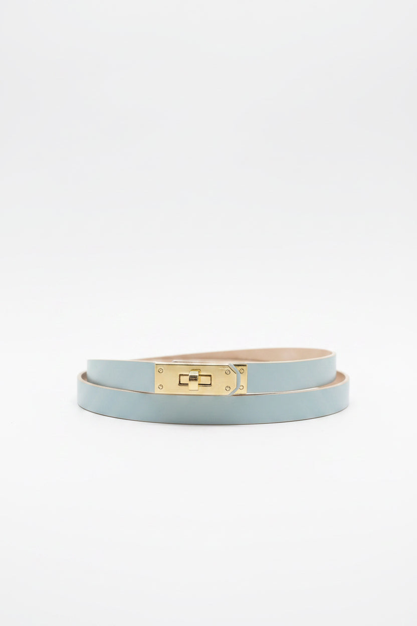 CINTURA PELLE AZZURRO LOU