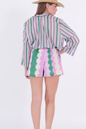 SHORTS FANTASY VERDE/ROSA/PANNA