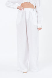 PANTALONE IN LINO WHITE