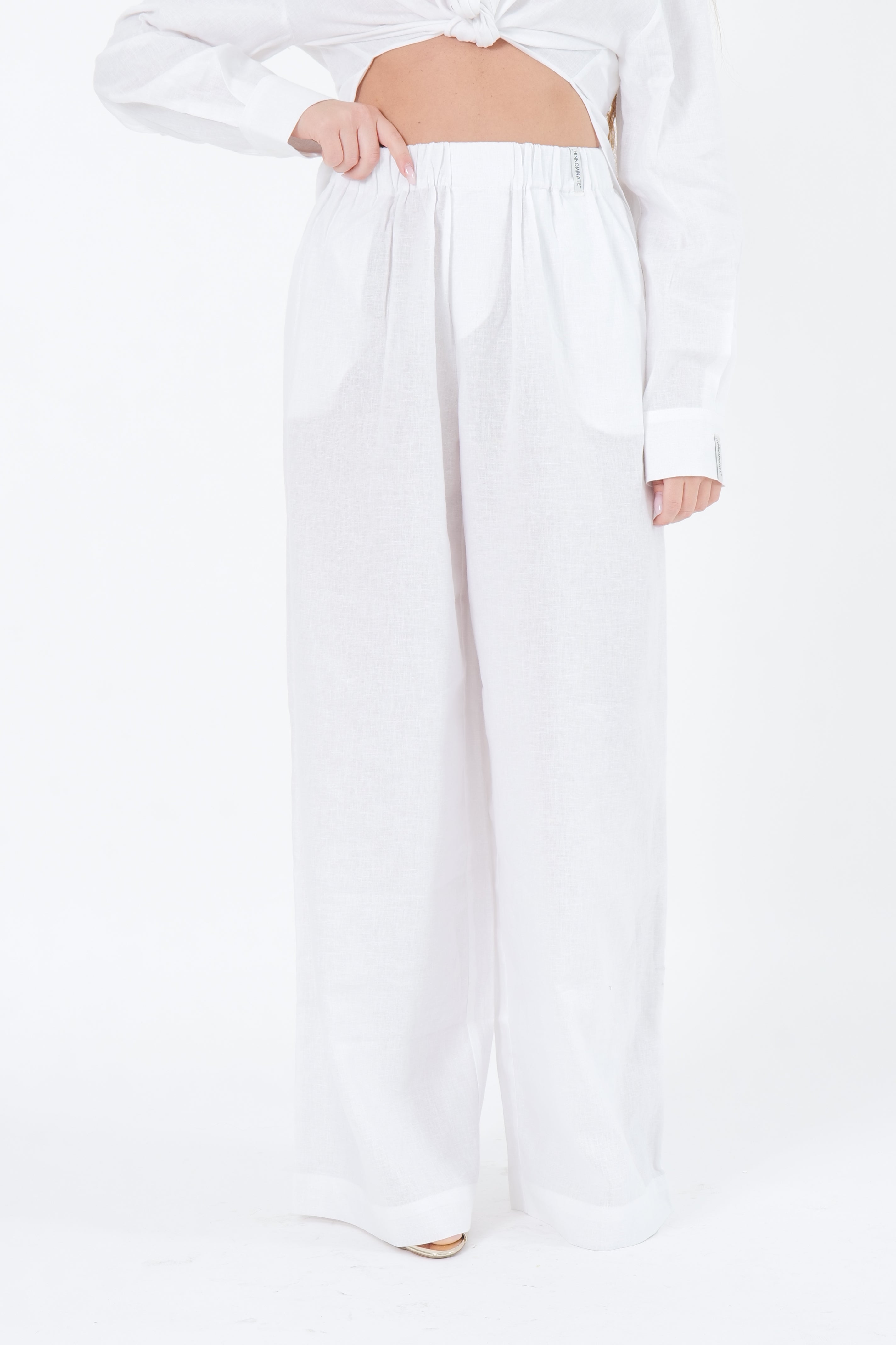 PANTALONE IN LINO WHITE