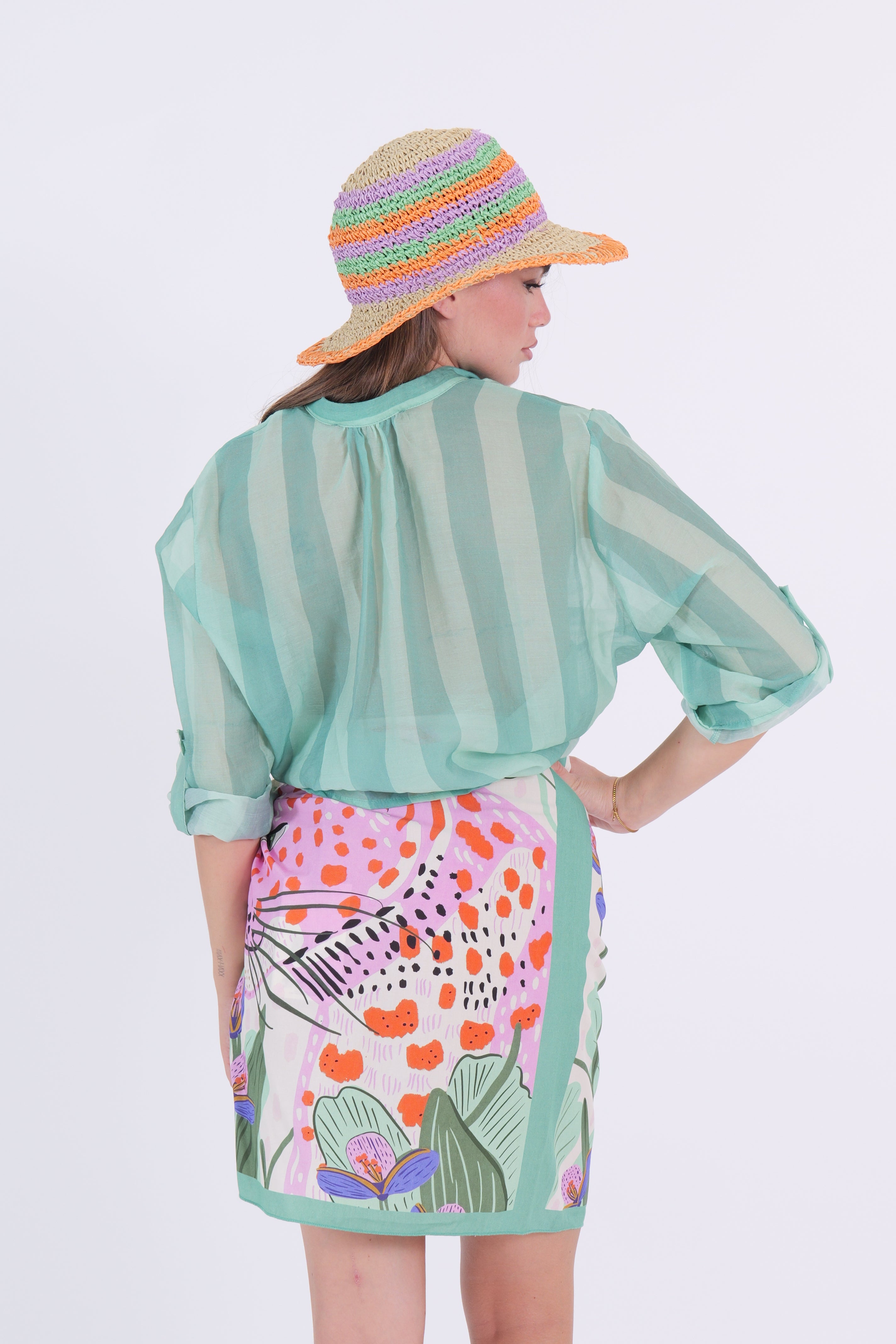 CAMICIA MUSSOLA RIGA DOUBLE GREEN