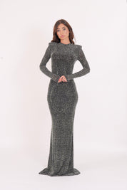 DRESS KAIRA NERO/ARGENTO