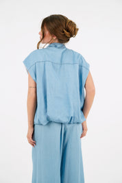 GILET PAILLETTES DENIM