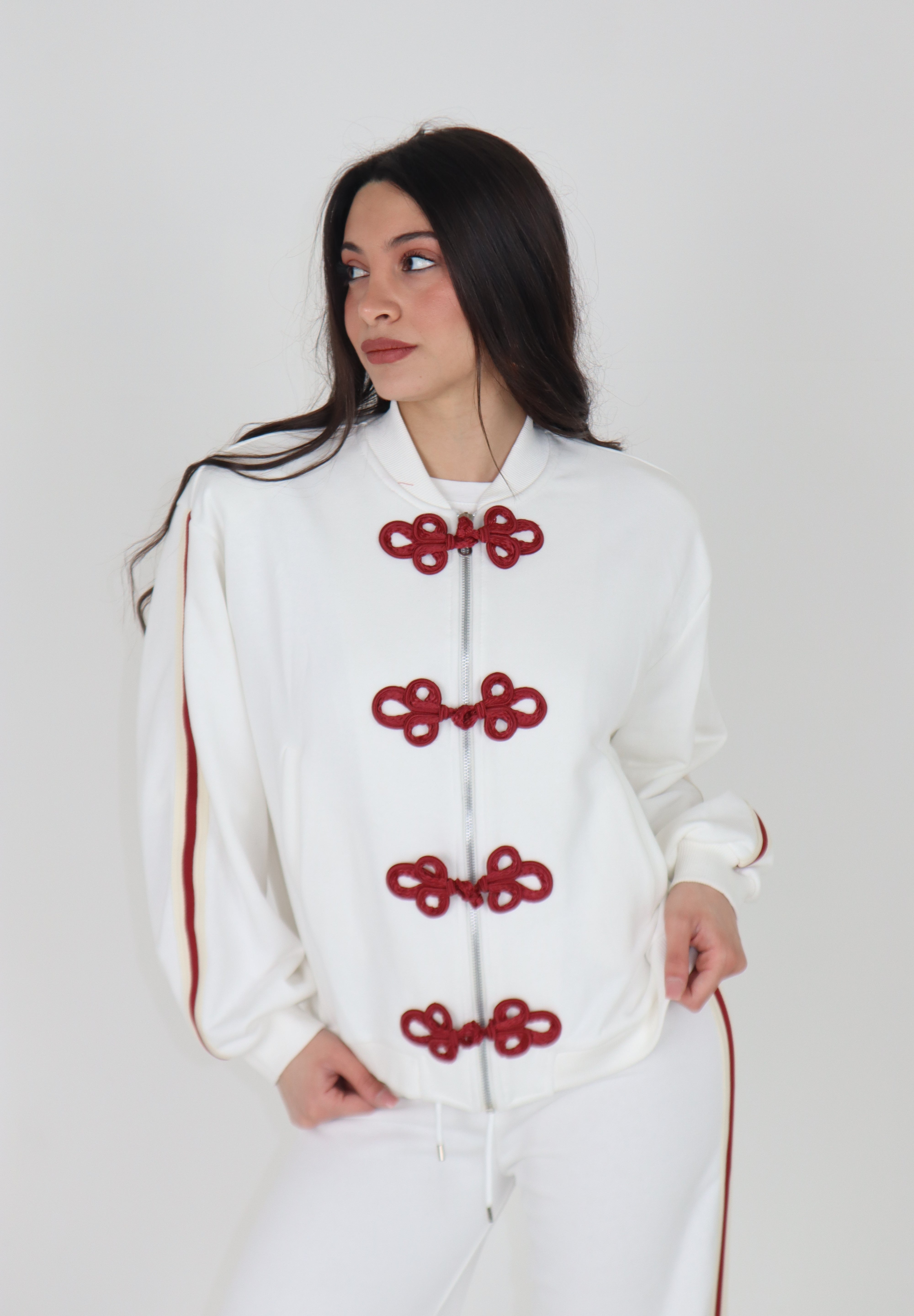 BOMBER IN FELPA JAPAN WHITE