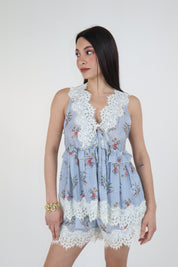 BLUSA FLOWERS SKY