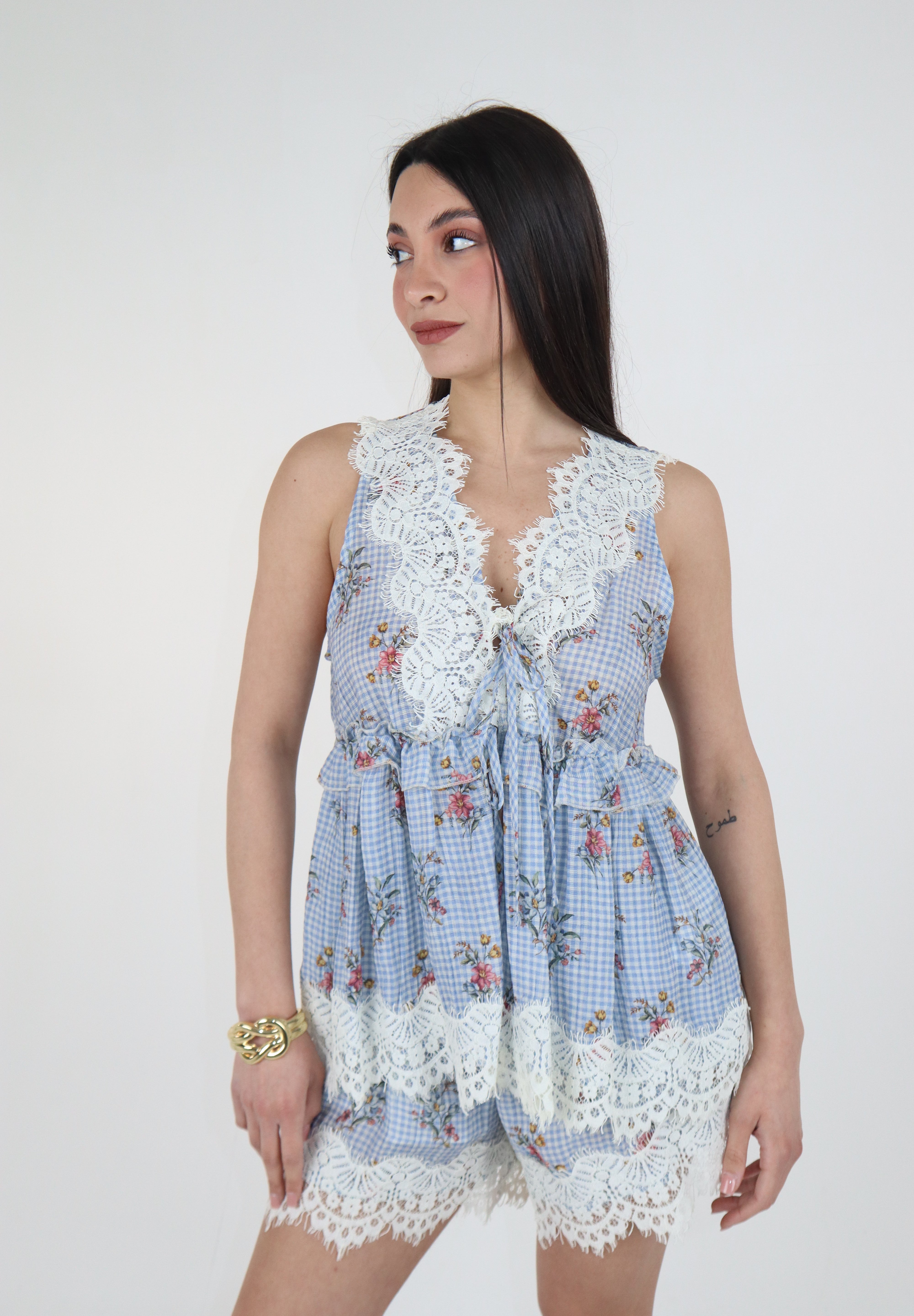 BLUSA FLOWERS SKY